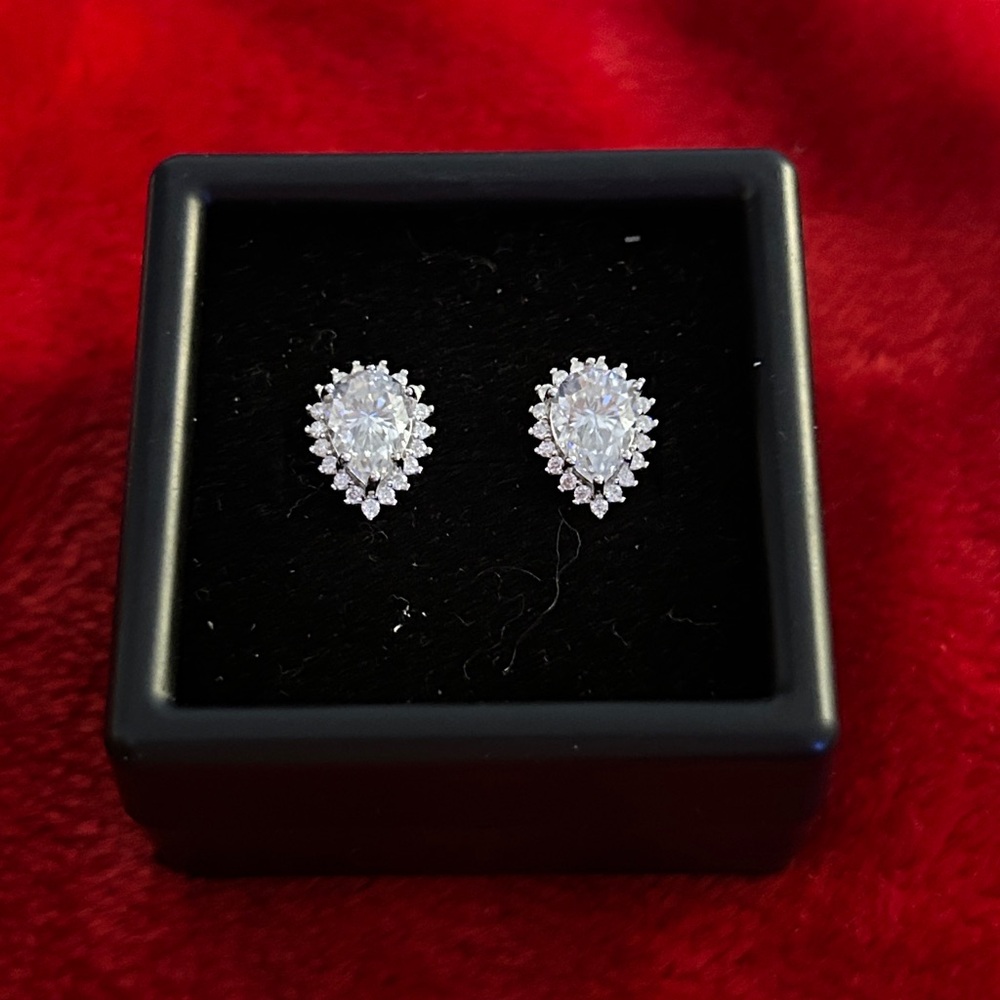 Luxury Moissanite Diamond Teardrop screwback Earrings‎